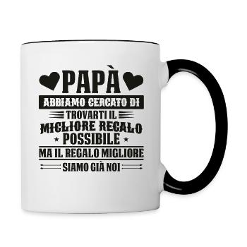 Papa divertente che dice compleanno miglior padre - Tasse zweifarbig - Weiß/Schwarz - Rechts