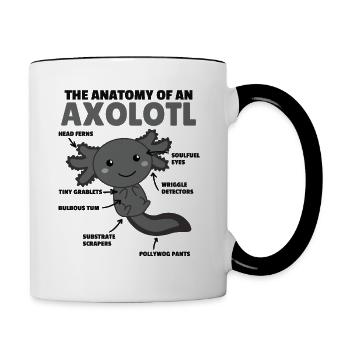 Axolotl Explanation Anatomy of an Axolotl - Contrasting Mug - white/black - Right
