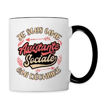 Assistante Sociale - Mug contrasté - blanc/noir - Droite