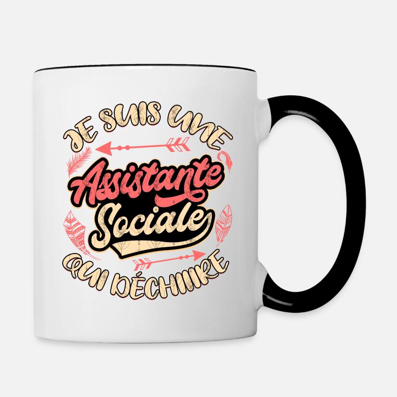 Assistante Sociale - Mug contrasté - blanc/noir