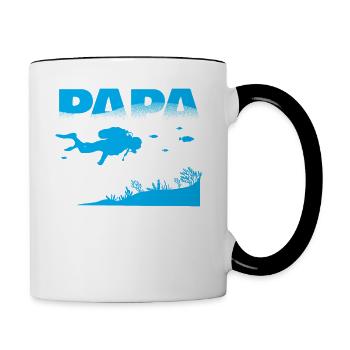 Vintage Diving Equipment American Scuba Papa - Contrasting Mug - white/black - Right