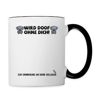 Jobwechsel Neuer Job Abschied Abschiedsgeschenk - Tasse zweifarbig - Weiß/Schwarz - Rechts