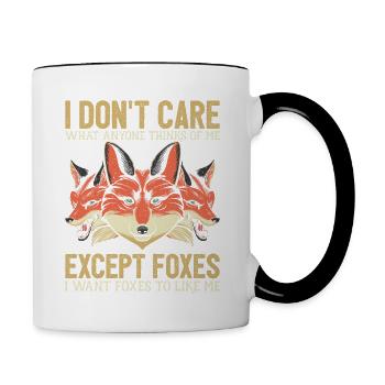 Gentlemen with Foxes Funny Fox Room Pet Besi - Contrasting Mug - white/black - Right