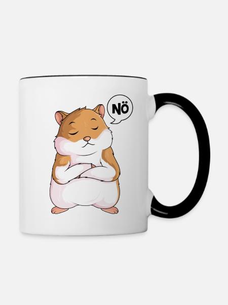 Hamster - Tasse zweifarbig - Weiß/Schwarz