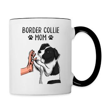 Border Collie Mom Hunde Mama Frauchen - Tasse zweifarbig - Weiß/Schwarz - Rechts