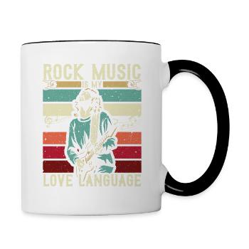 Electric Guitar Guitarist Rock Music Lovers - Contrasting Mug - white/black - Right