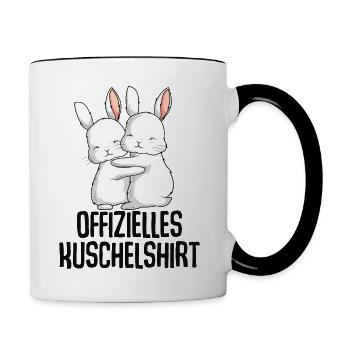 Hasen - Tasse zweifarbig - Weiß/Schwarz - Rechts