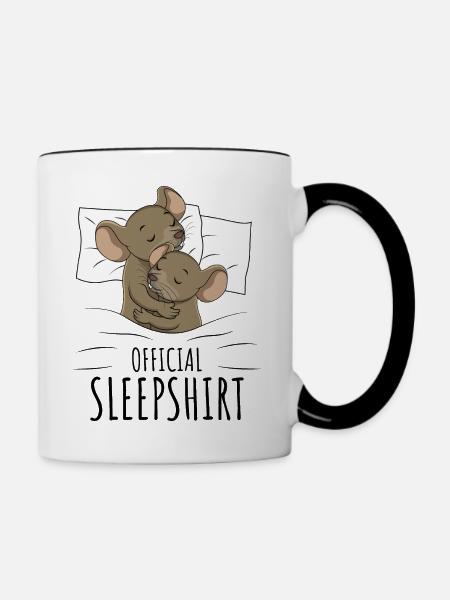 Maus - Tasse zweifarbig - Weiß/Schwarz