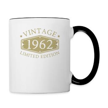 60e anniversaire 60 ans né en 1962 - Mug contrasté - blanc/noir - Droite