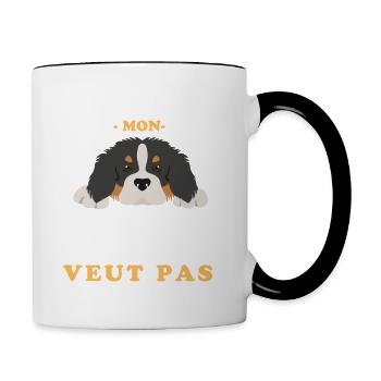 Mon bouvier bernois ne veut pas - Mug contrasté - blanc/noir - Droite