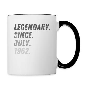 60e anniversaire 60 ans Juillet 1962 - Mug contrasté - blanc/noir - Droite