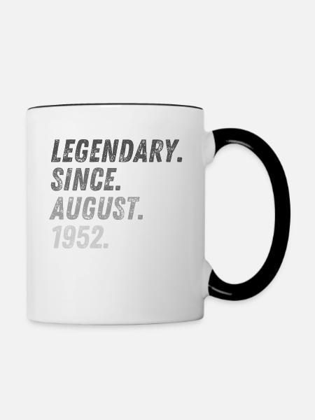 70th birthday 70 years August 1952 - Contrasting Mug - white/black