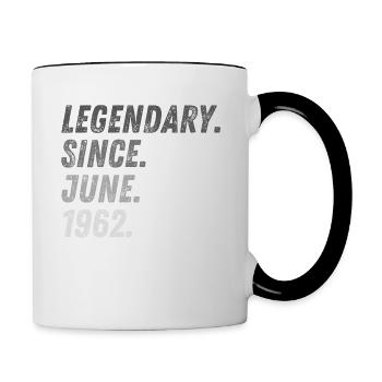 60e anniversaire 60 ans Juin 1962 - Mug contrasté - blanc/noir - Droite