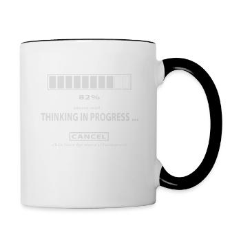 Thinking in progress... Charging symbol Thinking - Contrasting Mug - white/black - Right
