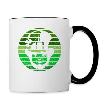 Chemise de la Saint-Patrick - Mug contrasté - blanc/noir - Droite