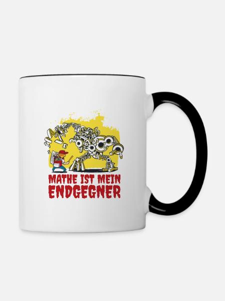 Mathe ist mein Endgegner - Tasse zweifarbig - Weiß/Schwarz