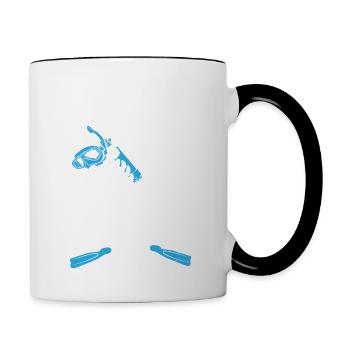 Scuba Diver Dabbing Skeleton Diver Tauchen - Tasse zweifarbig - Weiß/Schwarz - Rechts