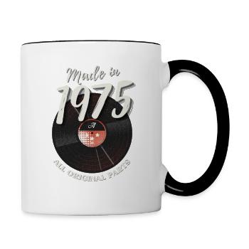 Vintage vintage 1975 record anniversaire - Mug contrasté - blanc/noir - Droite