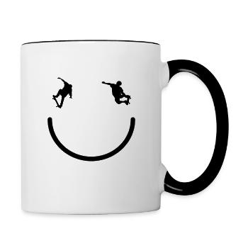 Skateboard Skater-Rampe Skaten Skating - Tasse zweifarbig - Weiß/Schwarz - Rechts