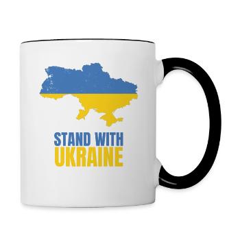 Stand avec Ukraine Vintage Ukraine Flag - Mug contrasté - blanc/noir - Droite