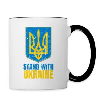 Stand avec Ukraine Vintage Ukraine Flag - Mug contrasté - blanc/noir - Droite