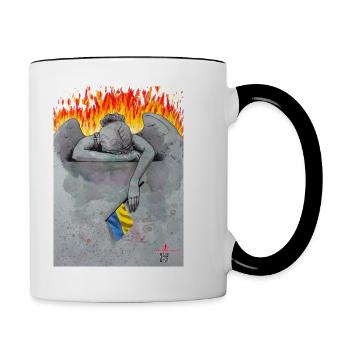 Tears for Ukraine - Contrasting Mug - white/black - Right