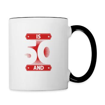 My Husband Is 50 And Still Hot 50th Birthday - Contrasting Mug - white/black - Right