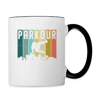 Free Running Colorful Free Runner Parkour - Contrasting Mug - white/black - Right