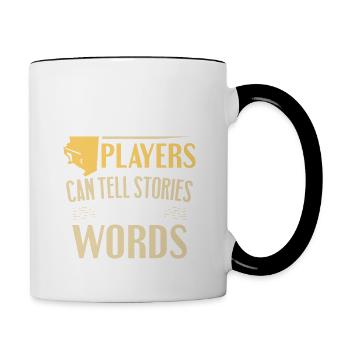 Klavierspieler erzählen Geschichten ohne Worte Pianist - Tasse zweifarbig - Weiß/Schwarz - Rechts
