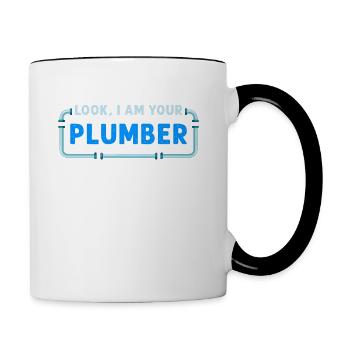 Look I Am Your Plumber - Contrasting Mug - white/black - Right