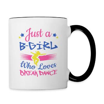 Breakdancer B-Girl Who Loves Break Dance - Contrasting Mug - white/black - Right