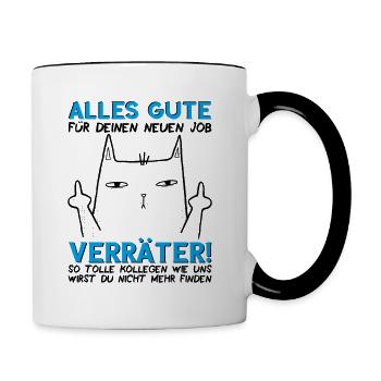 Abschied Kollege Abschiedsgeschenk Jobwechsel - Tasse zweifarbig - Weiß/Schwarz - Rechts
