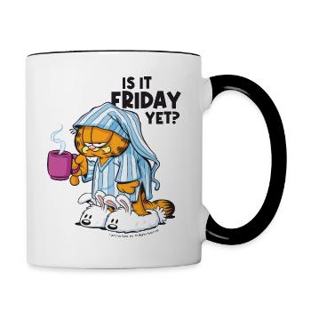 Garfield Ist Es Schon Freitag? - Tasse zweifarbig - Weiß/Schwarz - Rechts