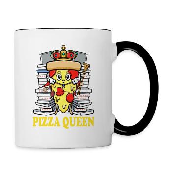 Restauration rapide Cuisine Italienne Pizza Queen Pizza Lover - Mug contrasté - blanc/noir - Droite