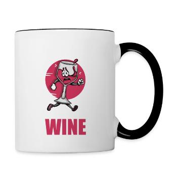 Wine Drinker Drinking Alcohol Wine Glass Lover - Contrasting Mug - white/black - Right