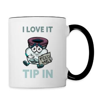 J’adore quand vous mettez le pourboire dans Barkeeper - Mug contrasté - blanc/noir - Droite