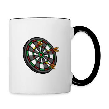 Dart Player Dartboard I Suck At Darts - Tasse zweifarbig - Weiß/Schwarz - Rechts