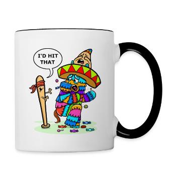 Fiesta Mexicana Party Cinco De Mayo Pinata - Contrasting Mug - white/black - Right