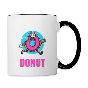 Donut heute Ich will kein Donut sein - Tasse zweifarbig - Weiß/Schwarz - Rechts