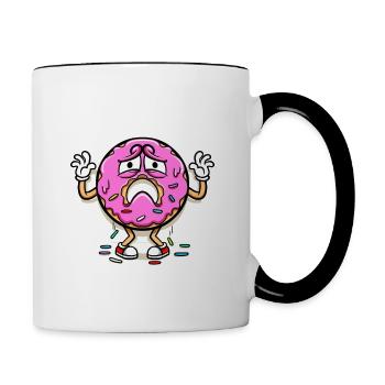 Donut heute Ich will kein Donut sein - Tasse zweifarbig - Weiß/Schwarz - Rechts