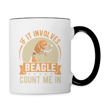 Beagle-Hundebesitzer, wenn es sich um Beagle handelt - Tasse zweifarbig - Weiß/Schwarz - Rechts