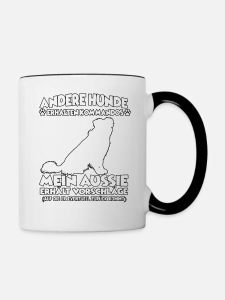 Obedience Australian Shepherd Hundetraining - Tasse zweifarbig - Weiß/Schwarz