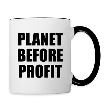 Planet Before Profit - Contrasting Mug - white/black - Right