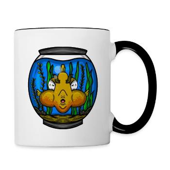 Aquarium Gift Aquarist Fish Keeping Lover - Contrasting Mug - white/black - Right