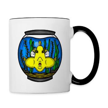 Aquarium Gift Aquarist Fish Keeping Lover - Contrasting Mug - white/black - Right
