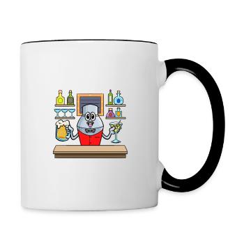 Cocktails Bières C’est pourquoi je suis ici Barkeeper - Mug contrasté - blanc/noir - Droite