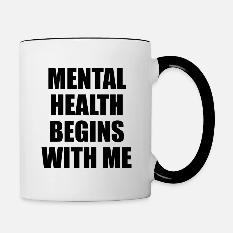 La santé mentale commence avec moi - Mug contrasté - blanc/noir