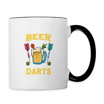Dart Dartboard A Man Cannot Survive On Beer Darts - Contrasting Mug - white/black - Right