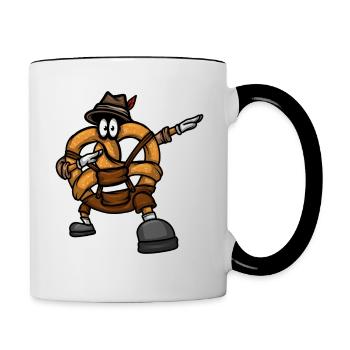 Dabbing Pretzel Bavarian Leather Trousers Beer - Contrasting Mug - white/black - Right