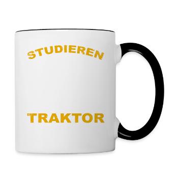 Studieren kann jeder, Traktorfahren nur die Besten - Tasse zweifarbig - Weiß/Schwarz - Rechts